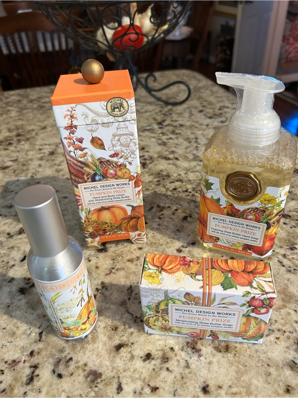 NWT Michel Design Works Pumpkin Prize bar soap, lotion, foaming soap and spray